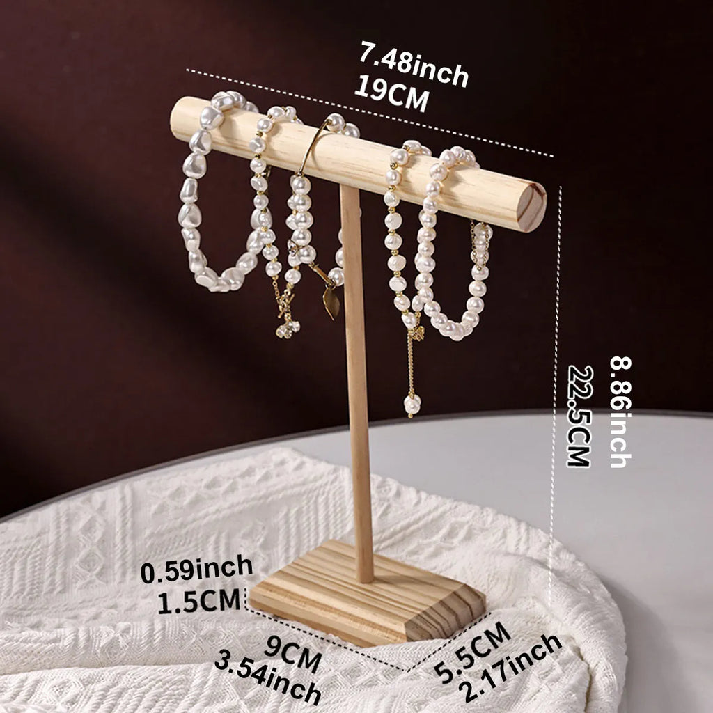 Wooden Bracelet Display Rack, T-Shaped Jewelry Rack, Jewelry, Necklace, Watch Storage Rack, Minimalist Hanging Rack Oasis Select Medium