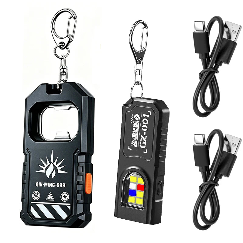Mini COB Keychain Flashlight – USB-C Rechargeable Pocket Lantern