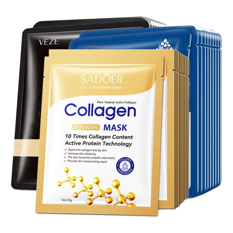 SADOER 20pc Hyaluronic Acid & Collagen Sheet Face Masks Sheet Face Mask Oasis Select
