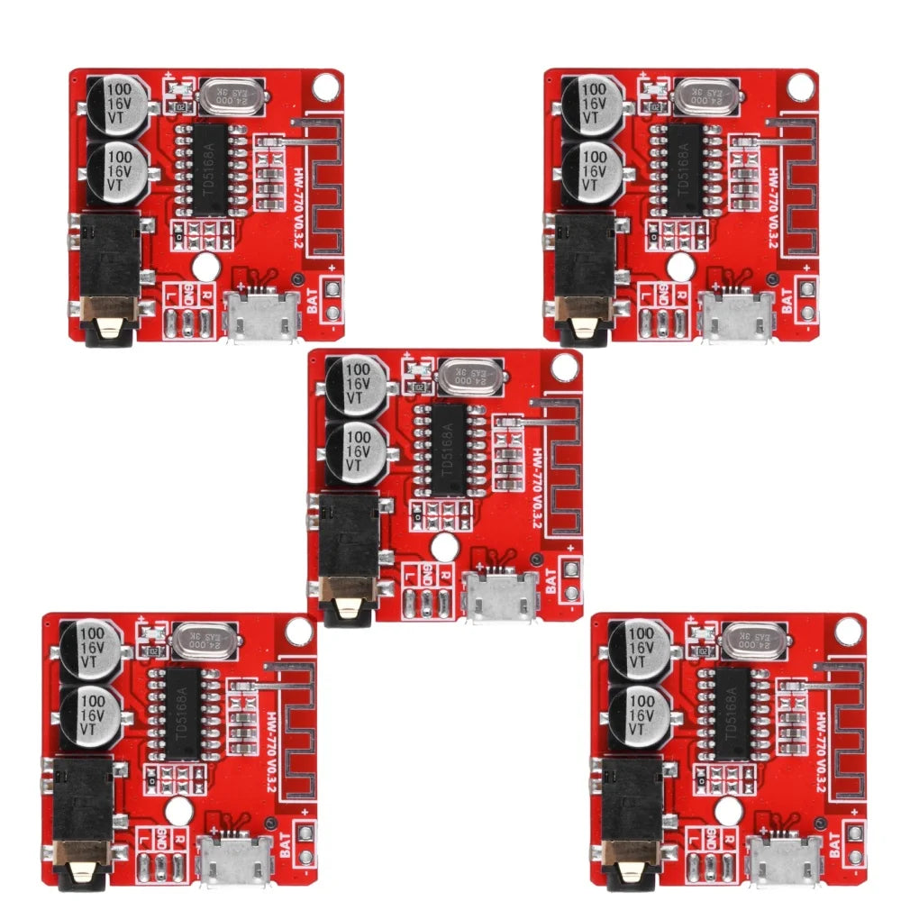1-10pcs Bluetooth Audio Receiver Board Bluetooth 5.0 MP3 Lossless Car Audio Decoder Board Wireless Stereo Music Module 3.7-5V Oasis Select 5pcs