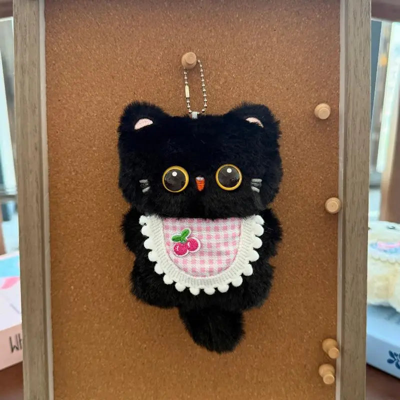 Bib Plush Cat Bag Charm Cute Squeaky Pendant for Women Girls Kids Travel Daily Accessory Holiday Gift Oasis Select