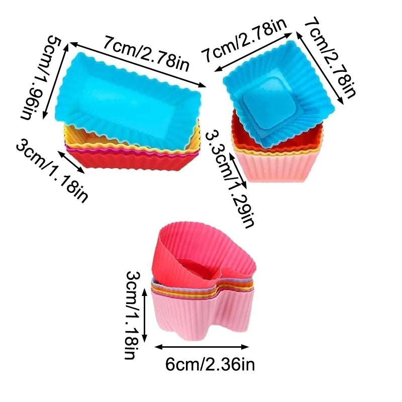 8 Pcs Silicone Lunch Box Dividers, Multi-use Baking Tools, Food Separator for Kids Students Bento Box & Cake Molds Oasis Select