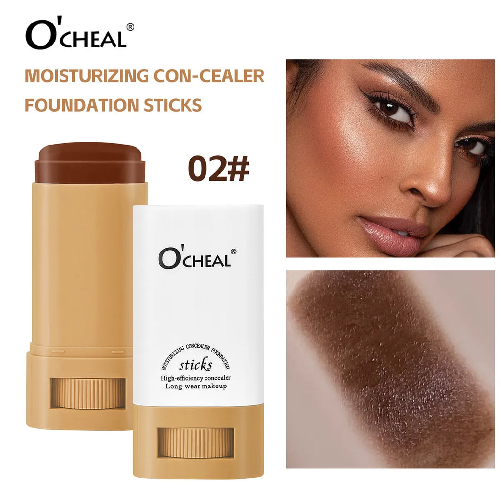 Waterproof Concealer Stick Lightweight Foundation Long Lasting Moisturizing Cover Blemishes Natural Finish Brightening Makeup Oasis Select 02