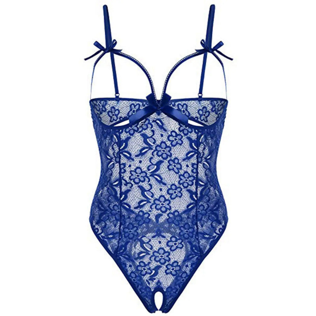Women's Sexy Lace Babydoll Lingerie Set – Plus Size Sleepwear Lace Babydoll Lingerie Oasis Select Blue M
