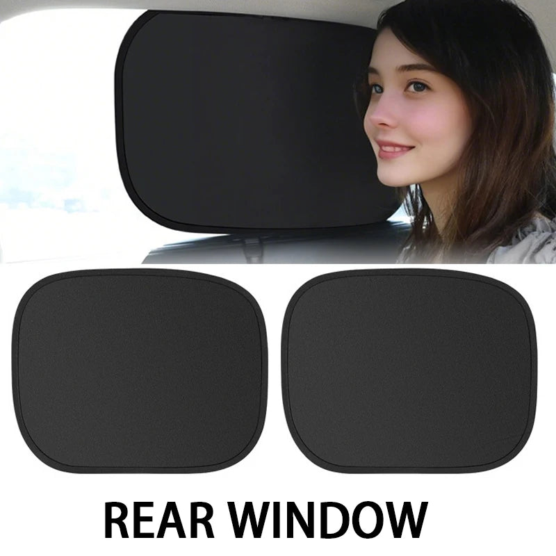 Electrostatic Car Side Window Sun Visor 4-Layer Sun Shade Curtains Anti-Glare UV-Blocker Auto Internal Blocker 99.9% UV New Oasis Select Rear 2pcs