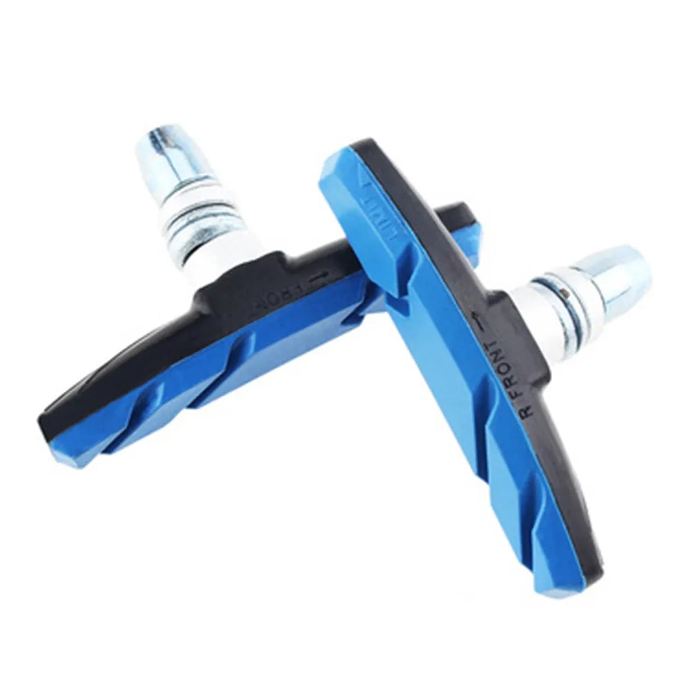 2pcs Bicycle Rubber Alloy V Brake Pad MTB Road Mountain Bike Replacement Break Block For Outdoor Cycling Sports Riding Accessory Oasis Select blue