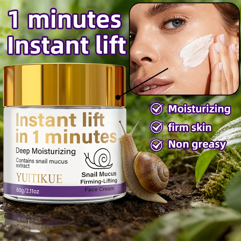 YUITIKUE Snail Mucin Instant Lift Face Cream 60g | Firm & Tone
