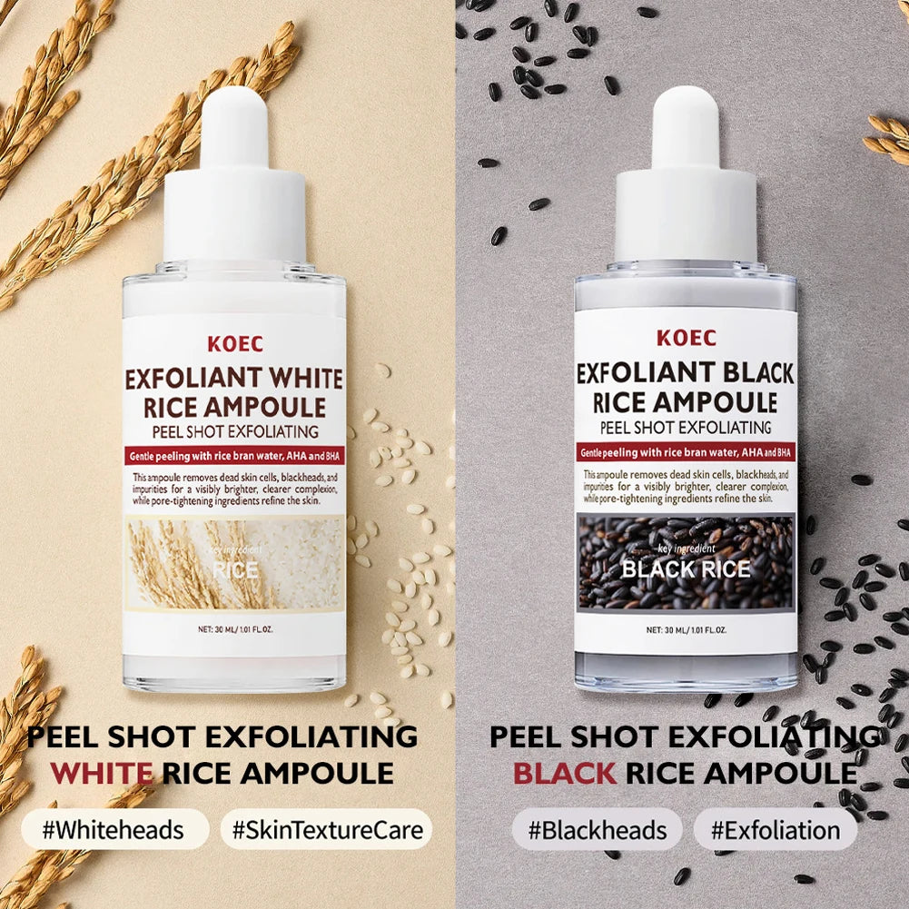 Black Rice Gently Exfoliating Essence Dead Skin Remover Facial Glowing Replenisning Moisturize Hyaluronic Acid Brightening Serum Oasis Select