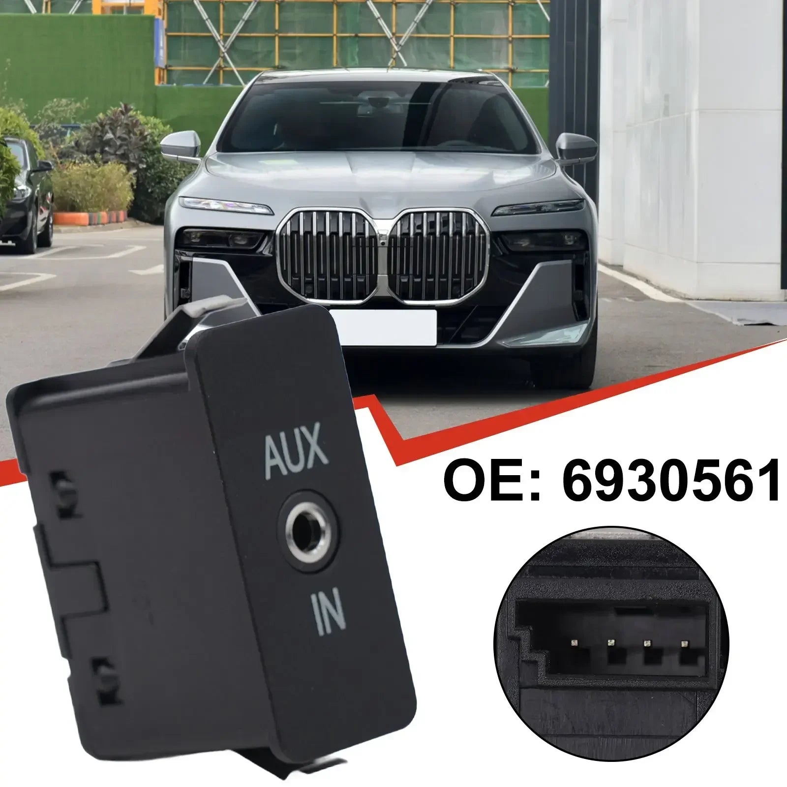 AUX Input Socket for BMW X1 X3 For X5 X6 Z4 E81 E87 E90 E60 E61 Series Compatible OE 6930561 Anti Wear ABS Socket Oasis Select