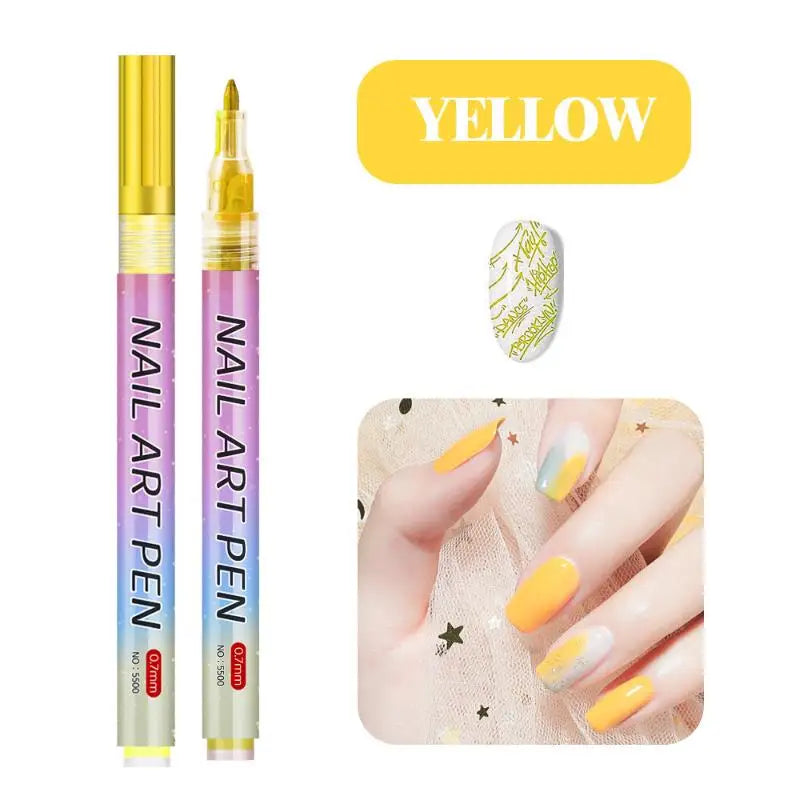 1/12Pc DIY Colorful Nail Art Graffiti Pen Nail DIY Quick-drying Dot Flowers Liner Pen 3D Effect Nail Art Graffiti Pen Nail Tools Oasis Select A12