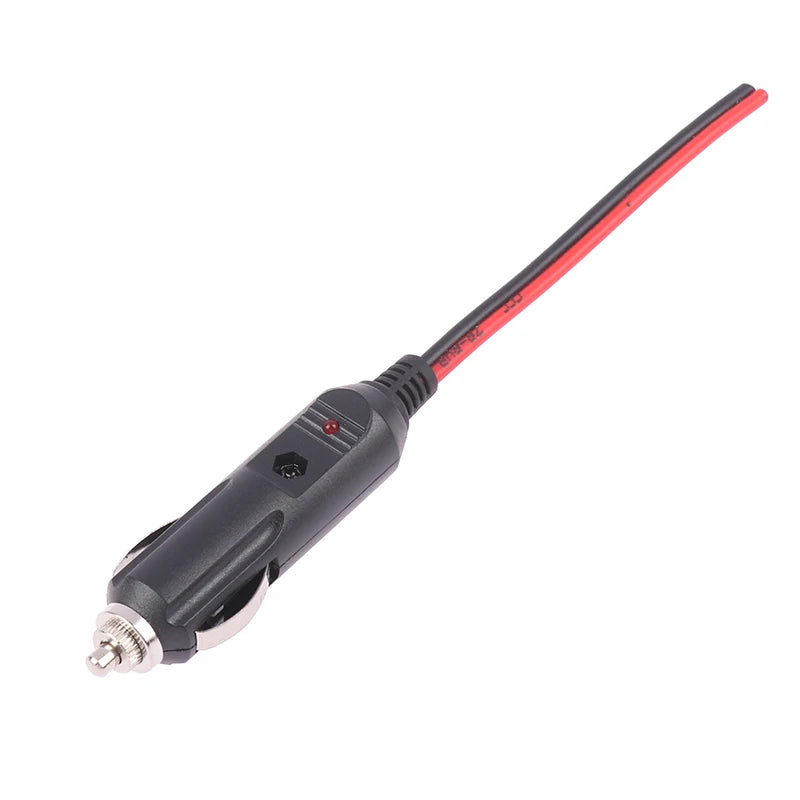 High-Quality Copper Wire 12V 24V Car Cigarette Lighter Male Socket Plug Connector with LED, 20A Auto Oasis Select