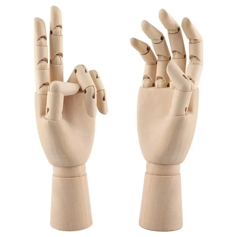 LIKE WISH Wooden Hand Model, 2 PCS, 12 Inches Left And Right Hand Art Mannequin Figure With For Hand Jewelry Display, Decoration Oasis Select