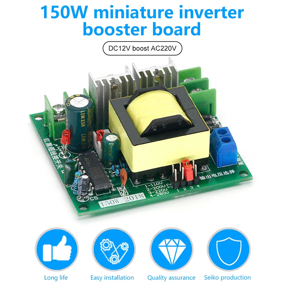 150W DC-AC Converter Booster Module 12V to 110V 200V 220V 280V 150W Inverter Boost Board Transformer Oasis Select