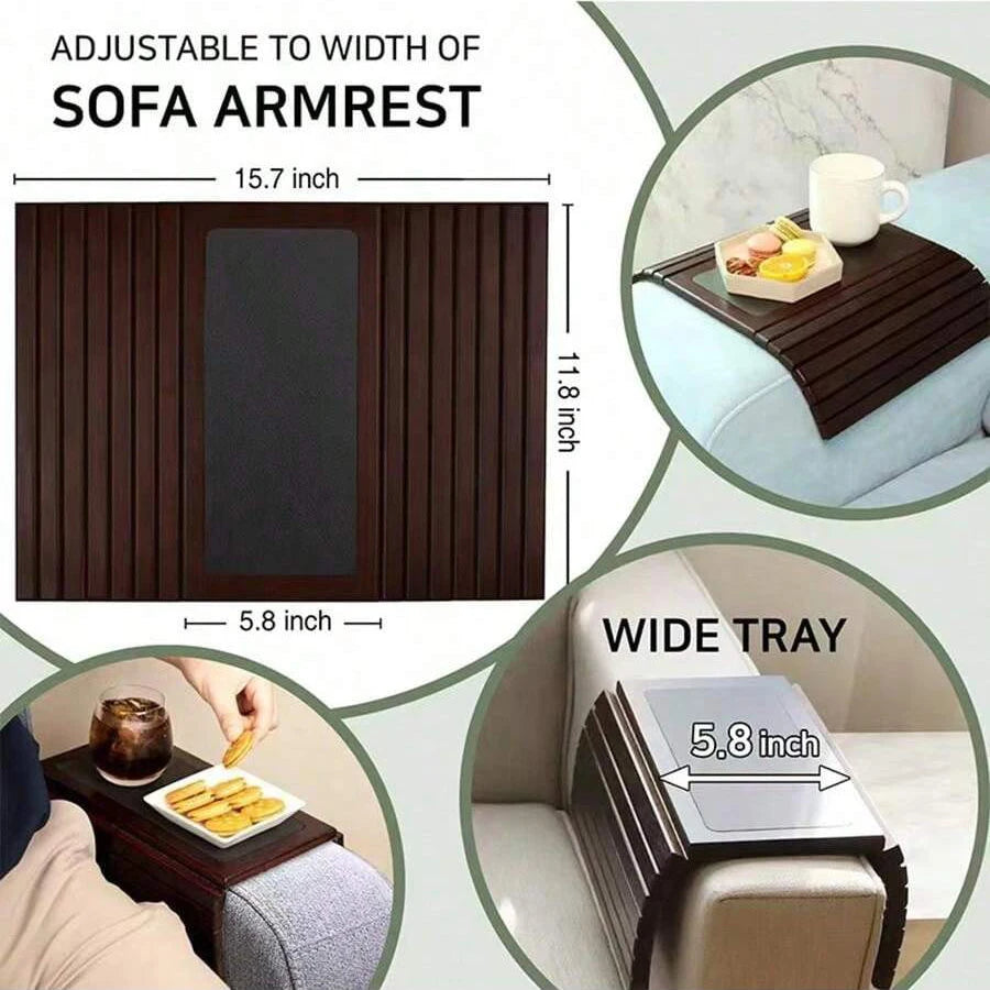 Sofa Arm Tray Couch Arm Clip Table Portable Couch Cup Holder Portable Sofa Armrest Tray for Snacks Drinks Remote Control Coffee Oasis Select
