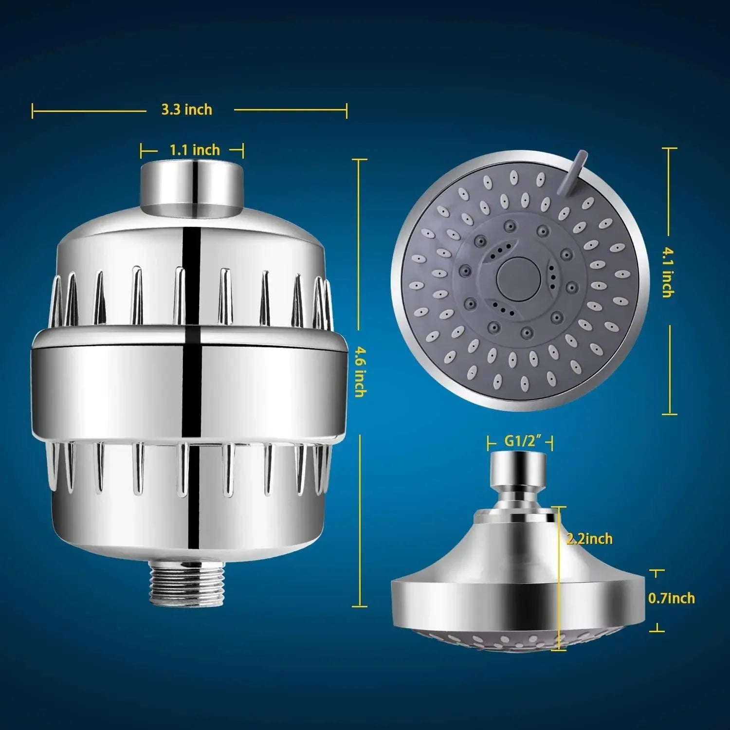 Shower head with filter, combination shower head combination, high-pressure nozzle with water filter for beauty and skincare Oasis Select