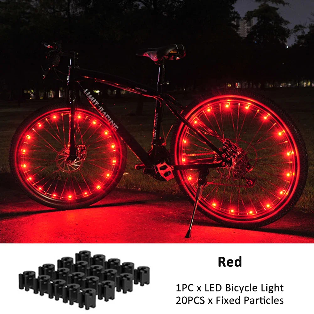 Bicycle Wheel LED Lights Mountain Bike Frame Decoration Lights Bicycle Spoke Lamp Night Riding Wheel Lamps Valve Lamp Oasis Select Red