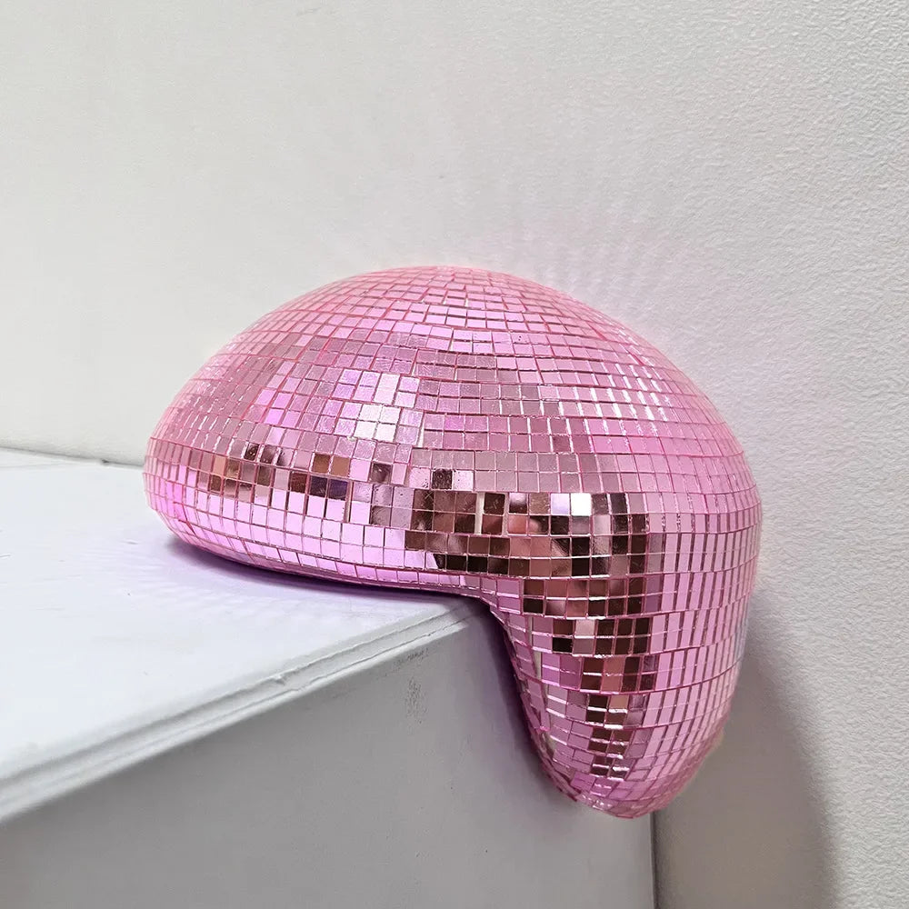 Mirror Disco Ball Reflection Glass Ball Indoor Home Party Decoration Funny Disco Table Ornament Holiday Birthday Halloween Gift Oasis Select d