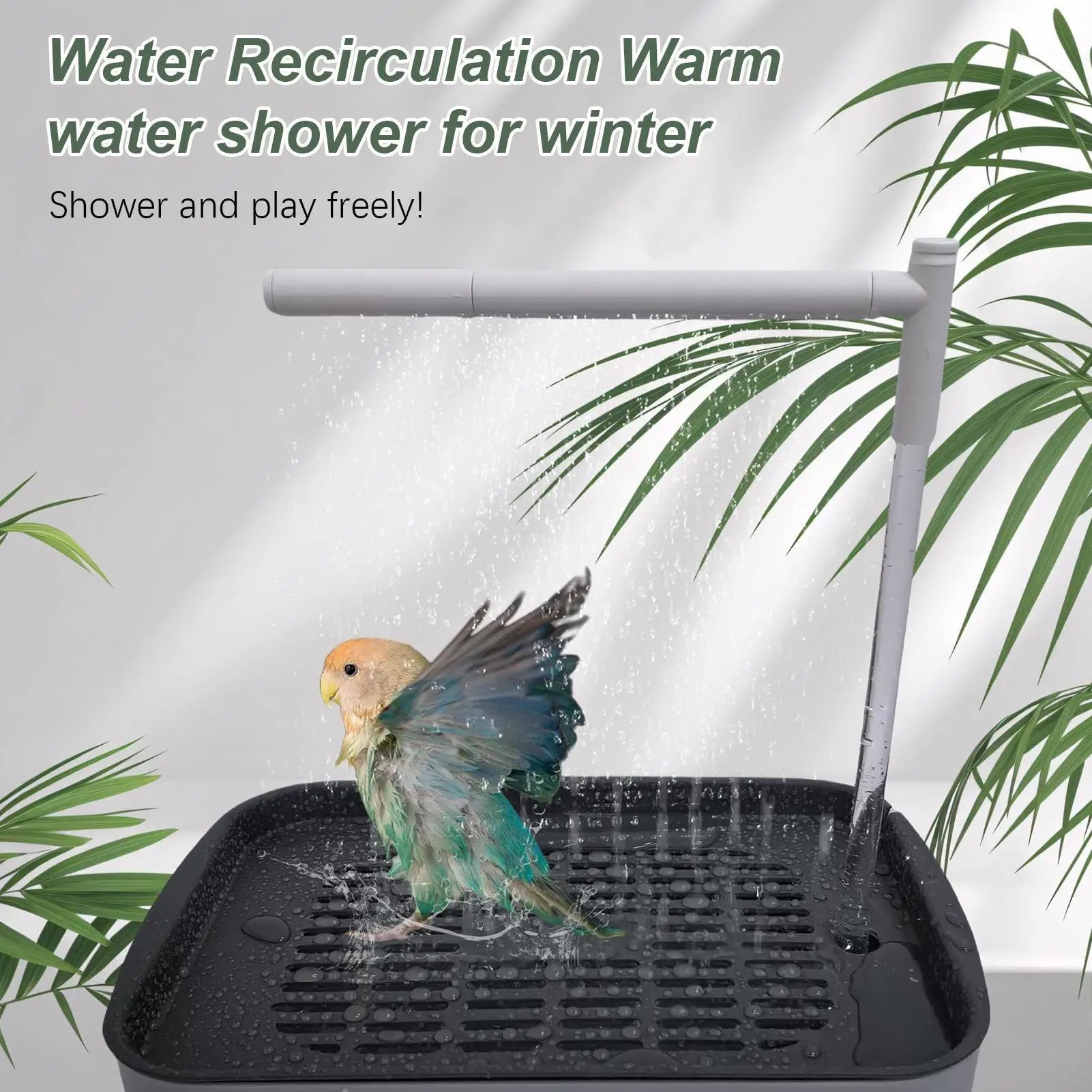 Parrot Bath Pet Bird Bath Automatic Parrot Bathtub Rechargeable Tub with Circulating Faucet Pet Supplies Bathing Accessories Oasis Select