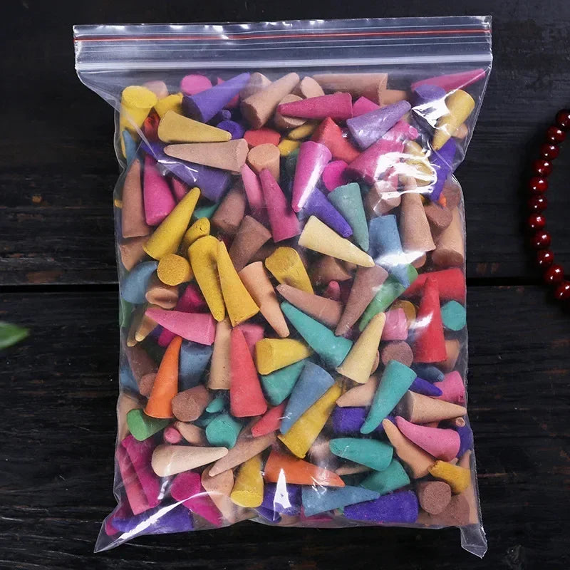 Mix Incense Cones Rose Jasmine Lavender Aroma Cones Smoke Odor Fragrance Incenso Cone Meditation Relaxation Aromatherapy Oasis Select mix 60pcs