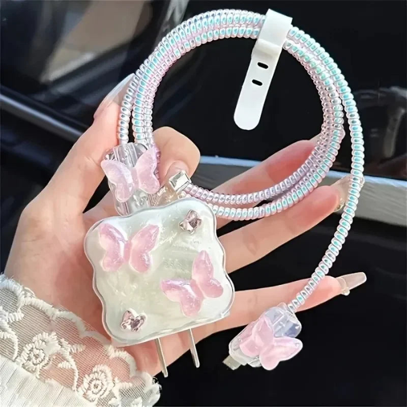 Butterfly Charger Protective Case Cable Protector For iPhone 18W/20W Fast Charging Cable Data Anti-break Charger Protective Rope Oasis Select