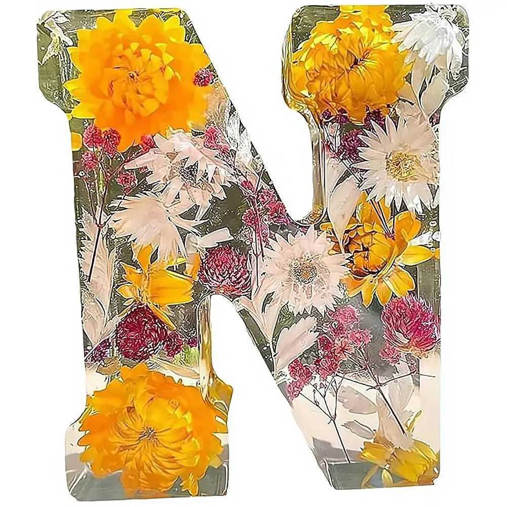 Floral Resin LED Letter Light – Dried Flower Night Lamp