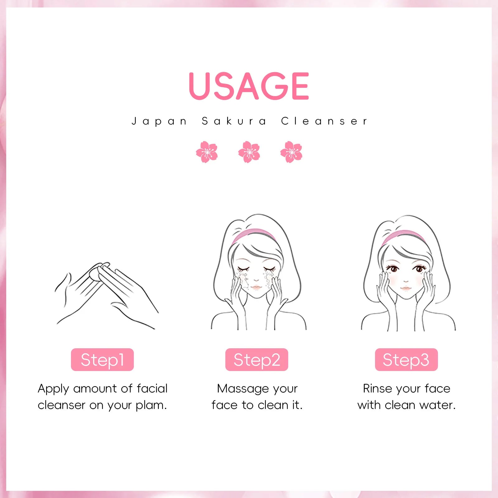 Cherry Blossom Face Wash Day Moisturizing Gentle Foaming Sakura Facial Cleanser Oil Control Pore Minimizing Brightening 50g Oasis Select