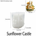 3D Sunflower Castle Silicone Mold Reusable Handmade Mold for DIY Aromatherapy Candle Plaster Home Decor Crafts Oasis Select Beige Green Yellow