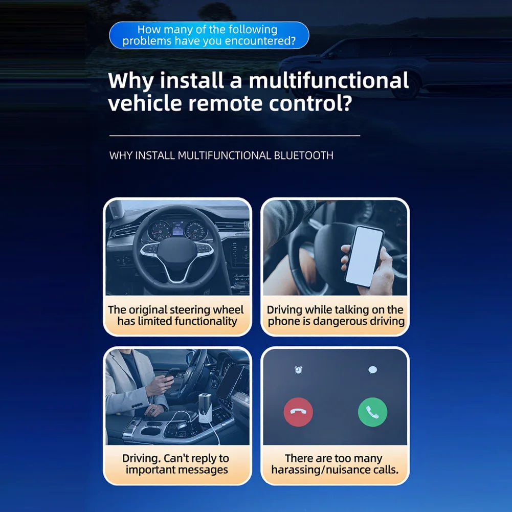 On-the-go Music Control Car Steering Remote Hands-free Control Hands-free Device Wide Device Compatibility Volume Adjustment Oasis Select