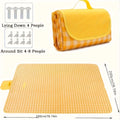 Sand Protection Picnic Blanket Yellow and White Checkered Design with Outdoor Picnic Mat Foldable Durable Non-Woven Fabric Oasis Select 200x200xm