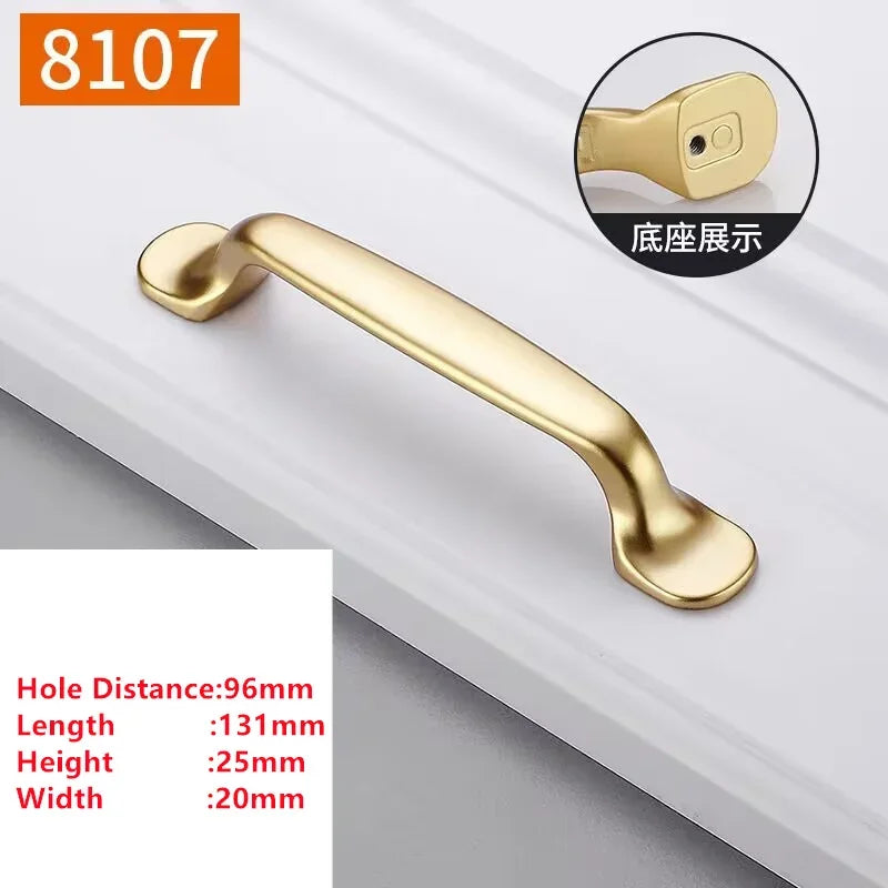 Pearl Gold Aluminum Cabinet Drawer Handle & Furniture Knob