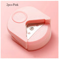 circle cutter button maker Corner round machine corner punching portable paper cutter card photo cutting Oasis Select 2pcs-Pink
