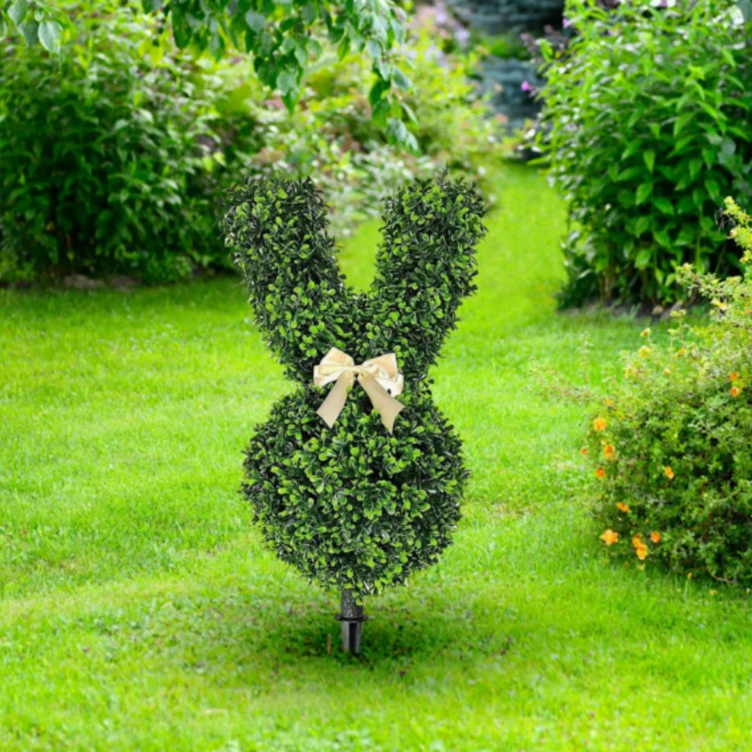 Easter Bunny Topiary Tree Artificial Green Rabbit Plant Garden Stake Outdoor Yard Patio Party Home Decoration Spring Festival Oasis Select