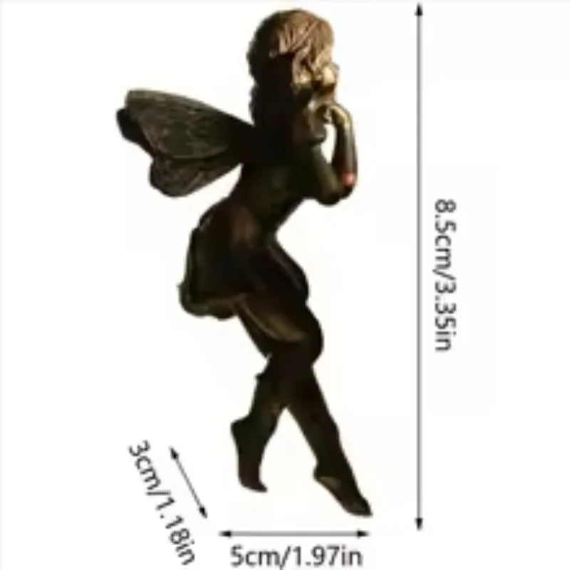 Fairy Girl Hanging Cup Resin Decoration Fairy Combination Flower Basket Edge Decoration Garden Pot Ornaments Oasis Select