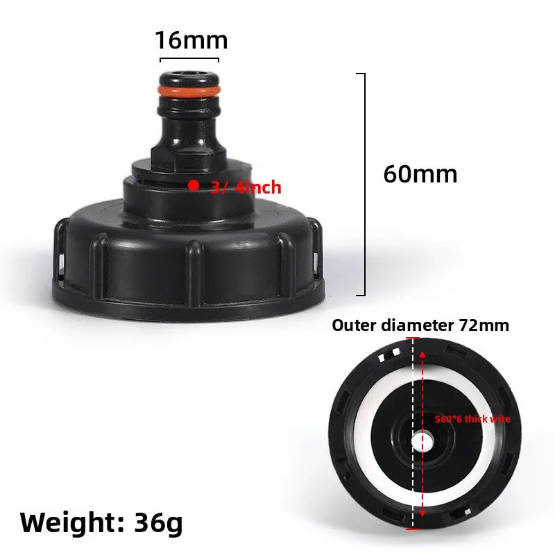 Stainless Steel IBC Tank Adapter S60x6 Coarse Thread to 1/2' & 3/4' Male And Female Spout for Water Storage Containers Oasis Select C