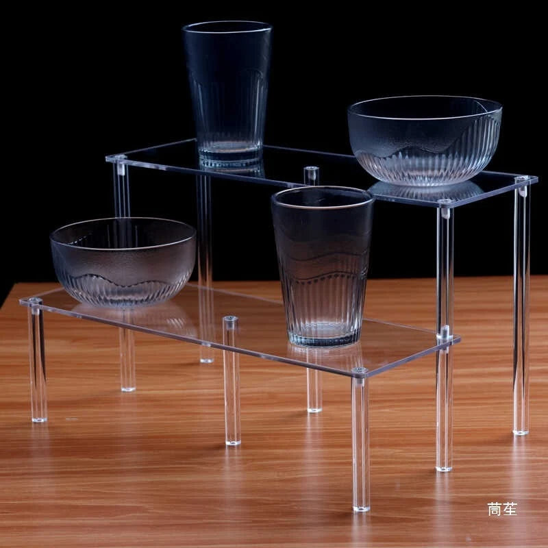 Acrylic Staircase Cup & Teapot Display Rack | Multi-Layer