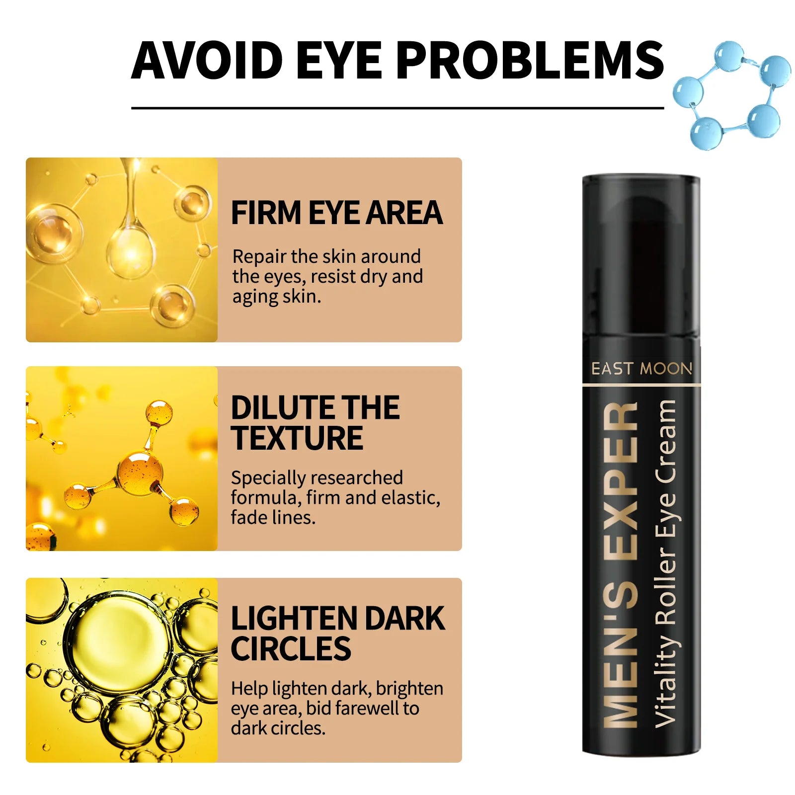 Men's Retinol Eye Cream Eye Bag Firming Lifting Cream Lightening Dark Circles Skin Instant Eye Repair Serum Stick Remover Gel Oasis Select