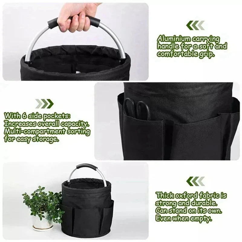 WISH 17L Large Storage Bag Folding Basket Picnic Tote Bag Outdoor Cleaning Storage Bag With Handle Tool Bag Cleaning Supplies Oasis Select