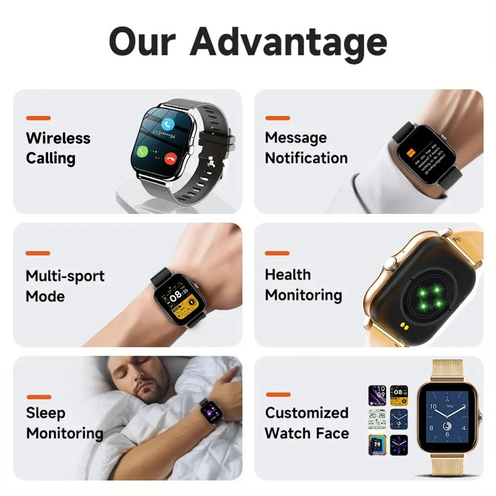 Smart Watch 1.83" HD Bluetooth Call Fitness Tracker Men Women