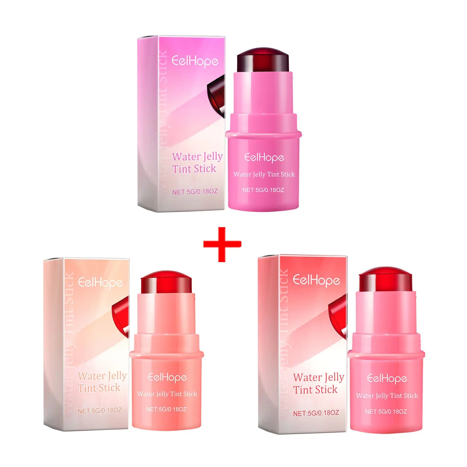 Eelhope 3-in-1 Milk Jelly Tint Blush & Lip Stick | Matte Finish Blush & Lip Tint Stick Oasis Select A and C and D