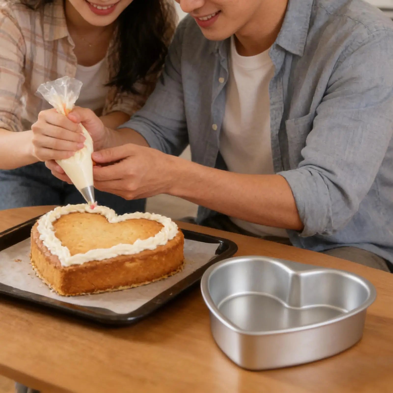 Heart Shaped Cake Mold With Removable Bottom Muffin Baking Tools Aluminum Alloy Pan 6/8/10 Inch Cake Pan For Valentines Day Oasis Select