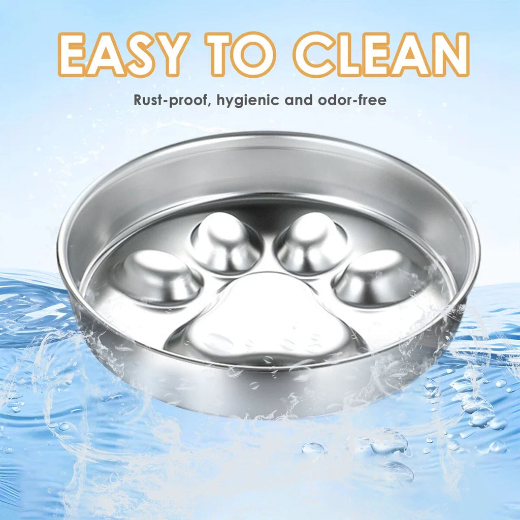 Stainless Steel Elevated Slow Feeder Dog Bowl - Non Slip, Dishwasher Safe, Neck Support & Bloat Prevention Oasis Select