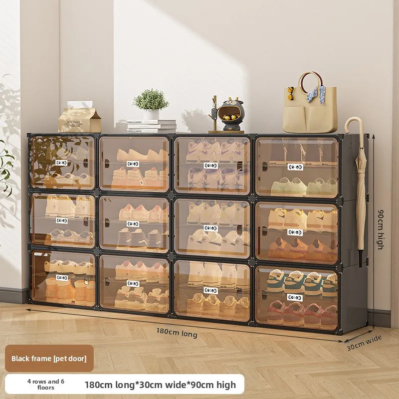 Multi-functional Simple Shoe Rack Plastic Household Indoor Door
