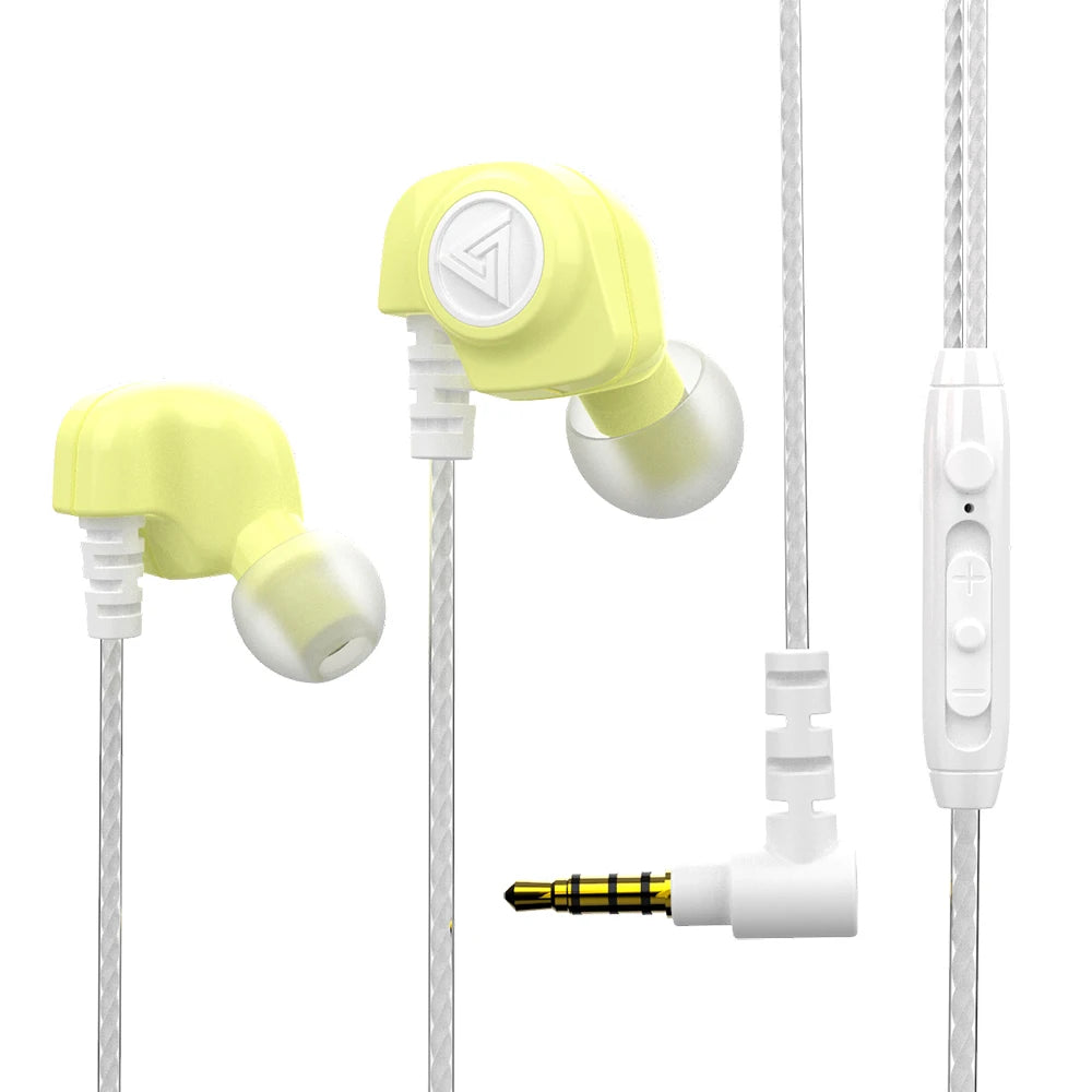 Original QKZ SK5 Wired Earphones In-ear 3.5mm AUX With MIC Noise Reduction HD Call HIFI For Game Music Sports Fashion Design Oasis Select Yellow