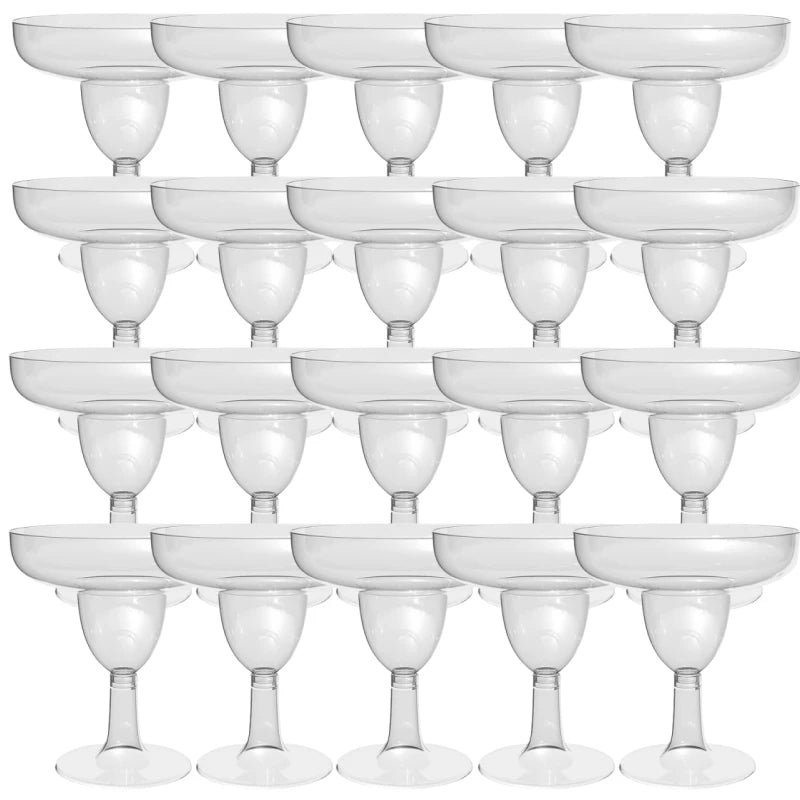 20Pcs 5oz Clear Plastic Wine Glass Recyclable - Shatterproof Wine Goblet - Disposable & Reusable Cups for Champagne Dessert Oasis Select 20Pcs 5oz