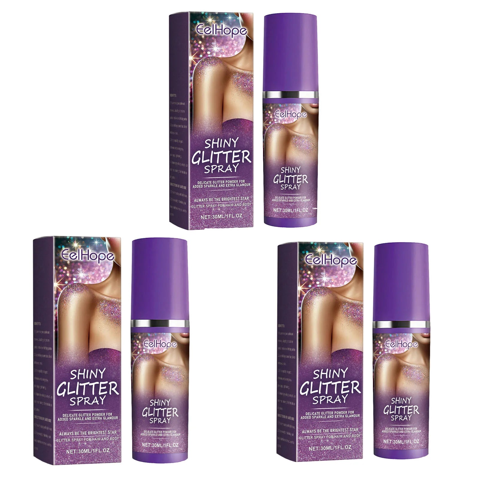 Eelhope Glitter Spray Highlighter – Skin, Hair & Face Shimmer