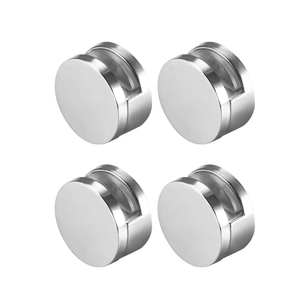 4Pcs Mirror Clip Kitchen Cabinet Hardware Glass Clips Space-saving Brackets Zinc Alloy Holder Holders for Wall Oasis Select No screw