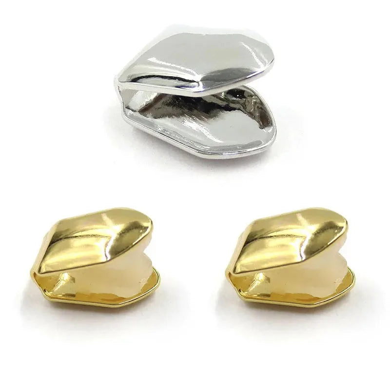 1/3/5Pcs 4 Colors Custom Fit Gold Plated HipHop Single Tooth Grillz Cap Top Bottom Dental Grill Teeth Caps Halloween Cosplay Oasis Select Mix-3pcs 5
