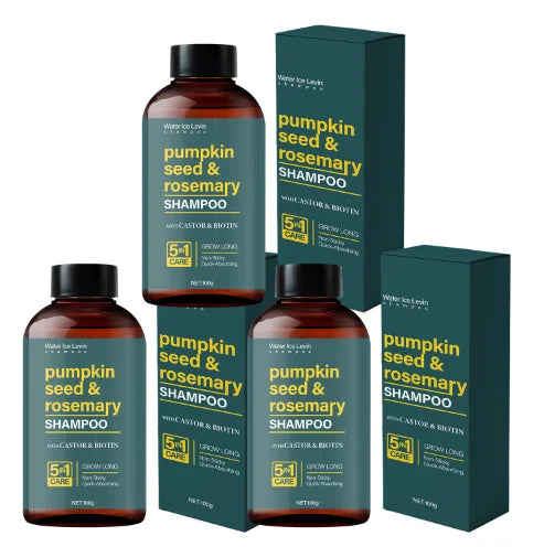 Water Ice Levin Pumpkin Seed & Rosemary Shampoo with Castor Oil & Biotin for Hair Growth, 5M Care, Non-Sticky Formula Oasis Select Smoothing & Straightening