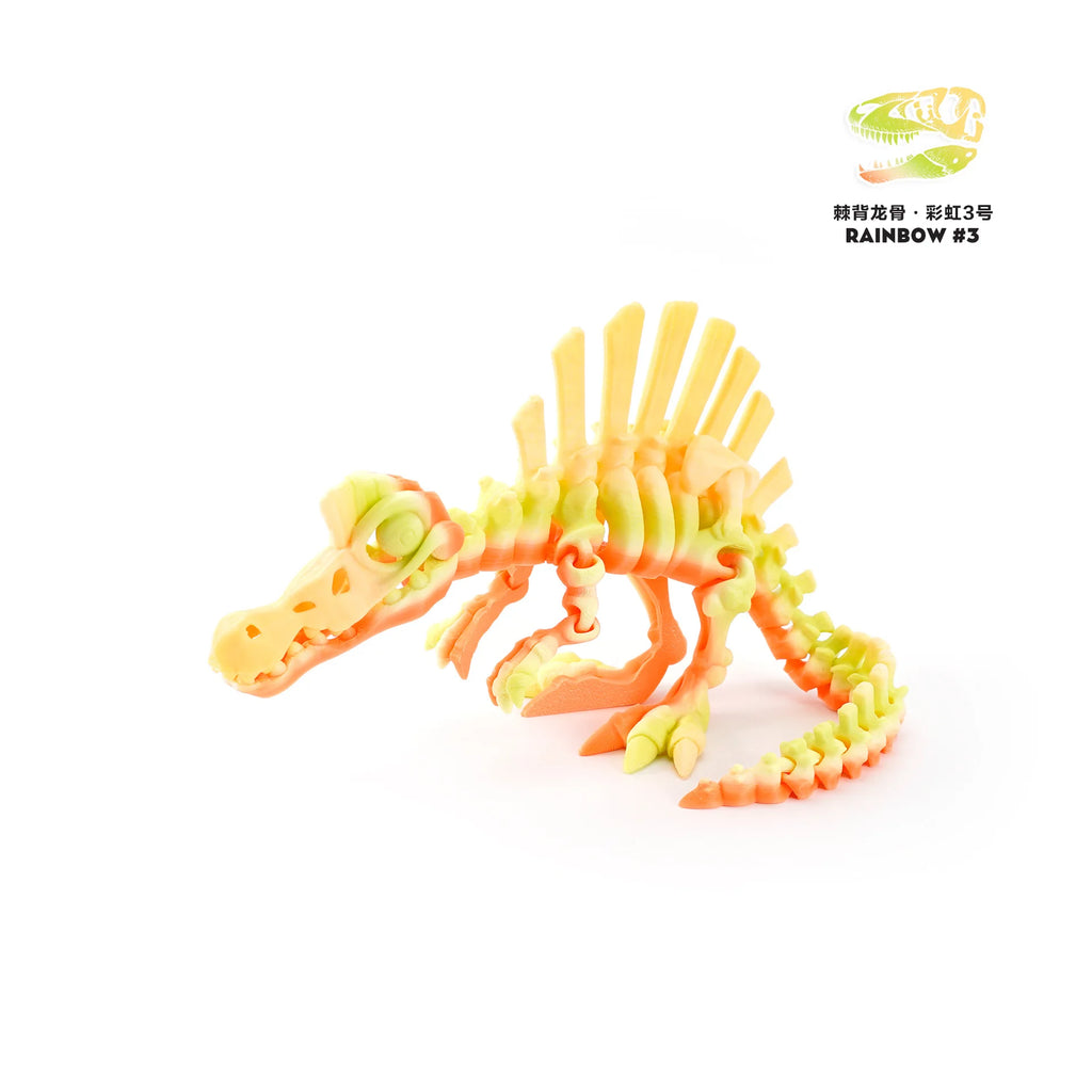 3D Printed Dinosaur Movable Echinosaurus Figurine Dragons Bone Model Desktop Craft Ornament Creative Novelty Gifts for Kids Oasis Select Random Color 8 13.5CM