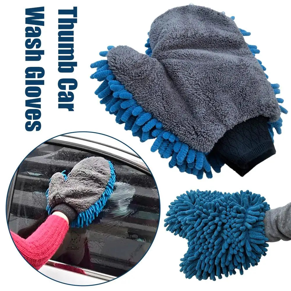 Double-Sided Chenille Microfiber Car Wash Mitt Glove 1-2 Pcs Car Wash Mitt Oasis Select